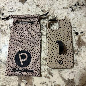 iPhone 13 Mocha Dots Loopy Case with loop